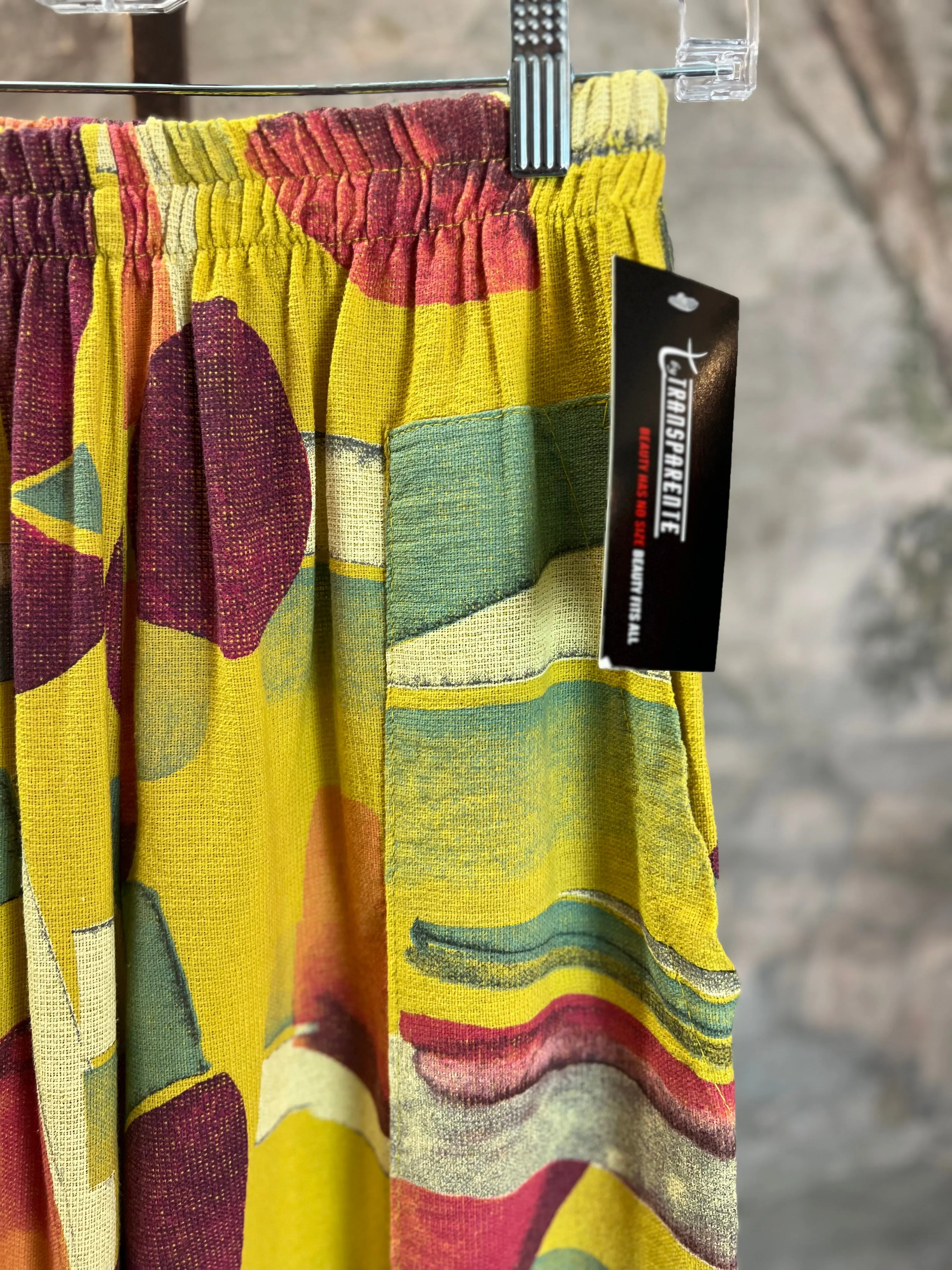 90911-23 Linen Print Pants-Mango