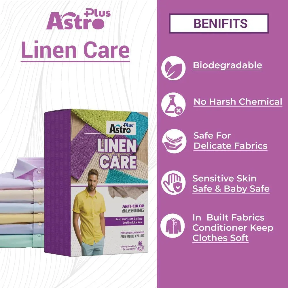 Astro Plus  Linen Care| Best Washing Liquid-Detergent For Linen Clothes-Fabric Gentle Wash for Linen, Silk, Chiffon, Cotton, Georgette, and Woolen