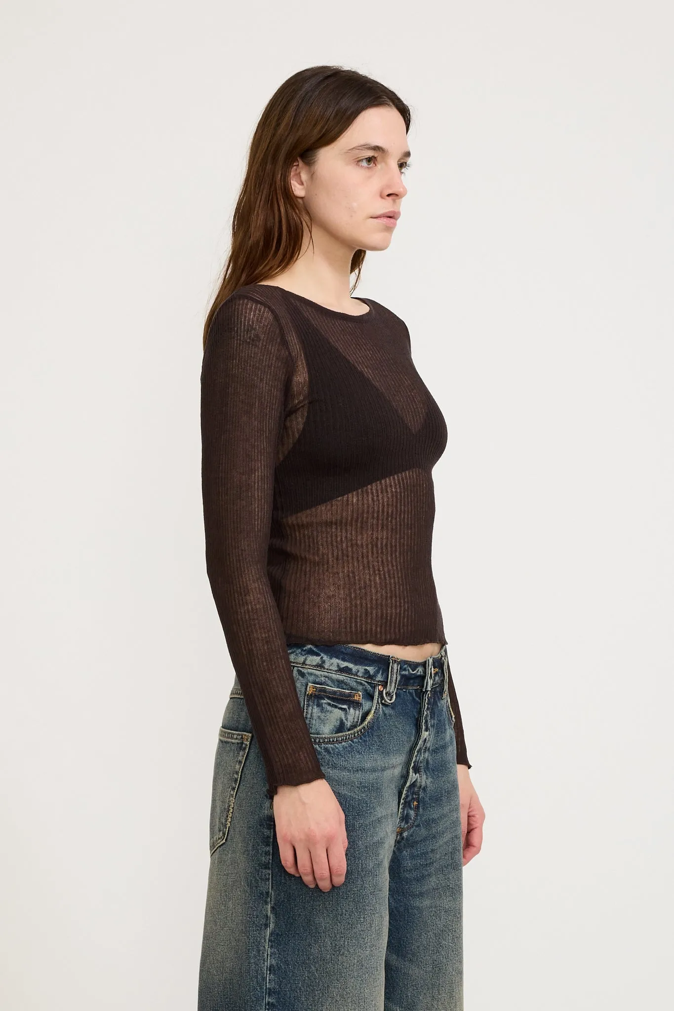 Atlas Knit Top Bark