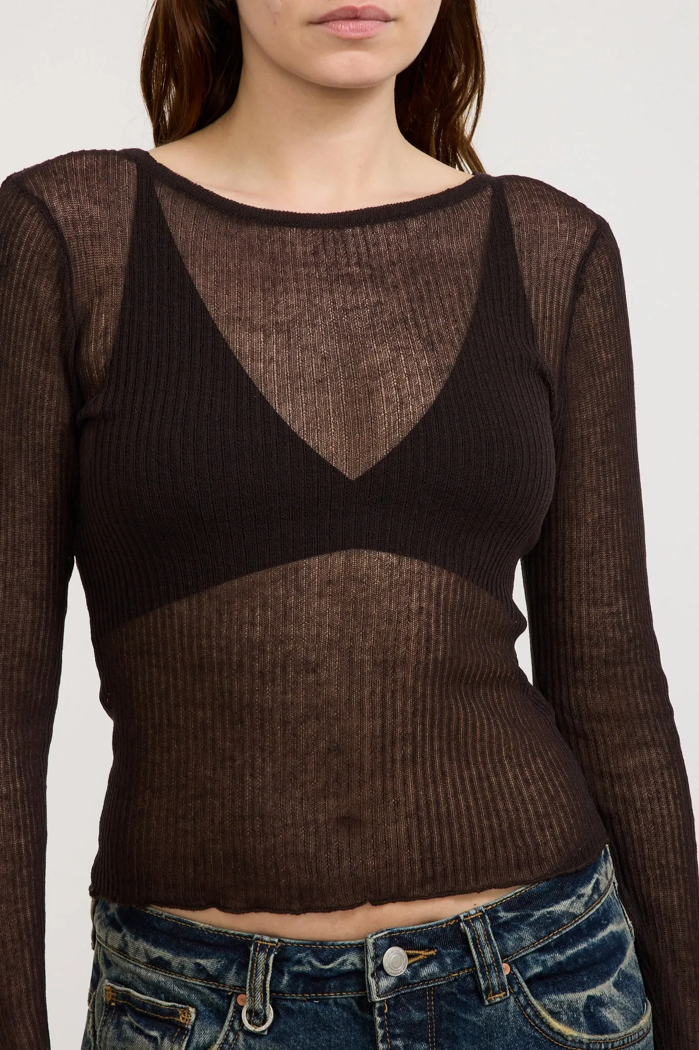 Atlas Knit Top Bark