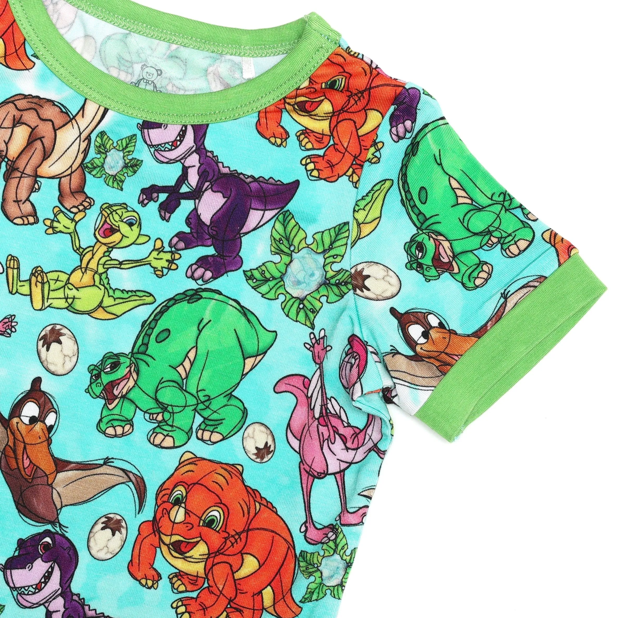 Beautifully Bold Little Dino - Bamboo Short Sleeve Short Lounge Set