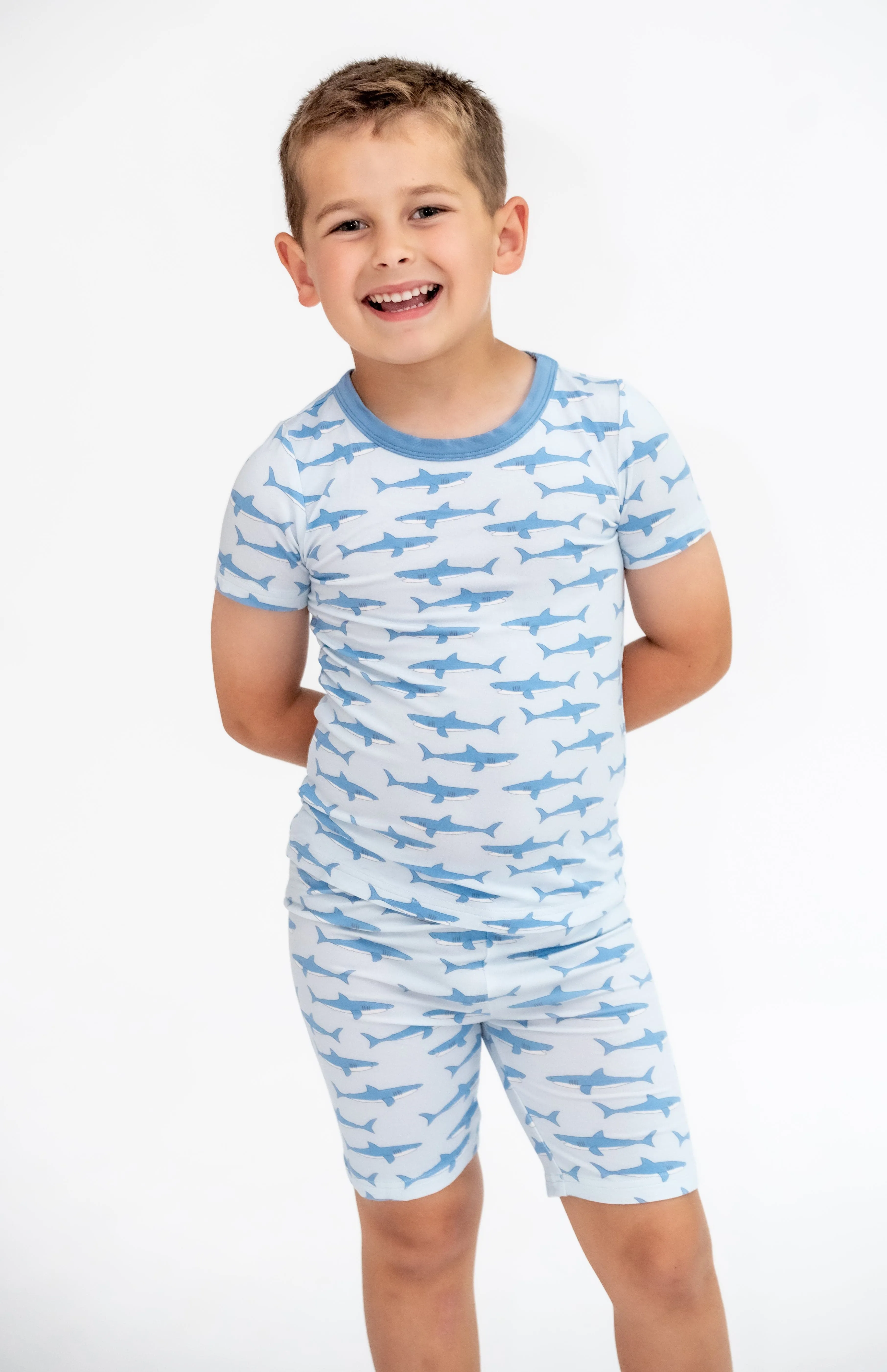 Beautifully Bold Little Dino - Bamboo Short Sleeve Short Lounge Set