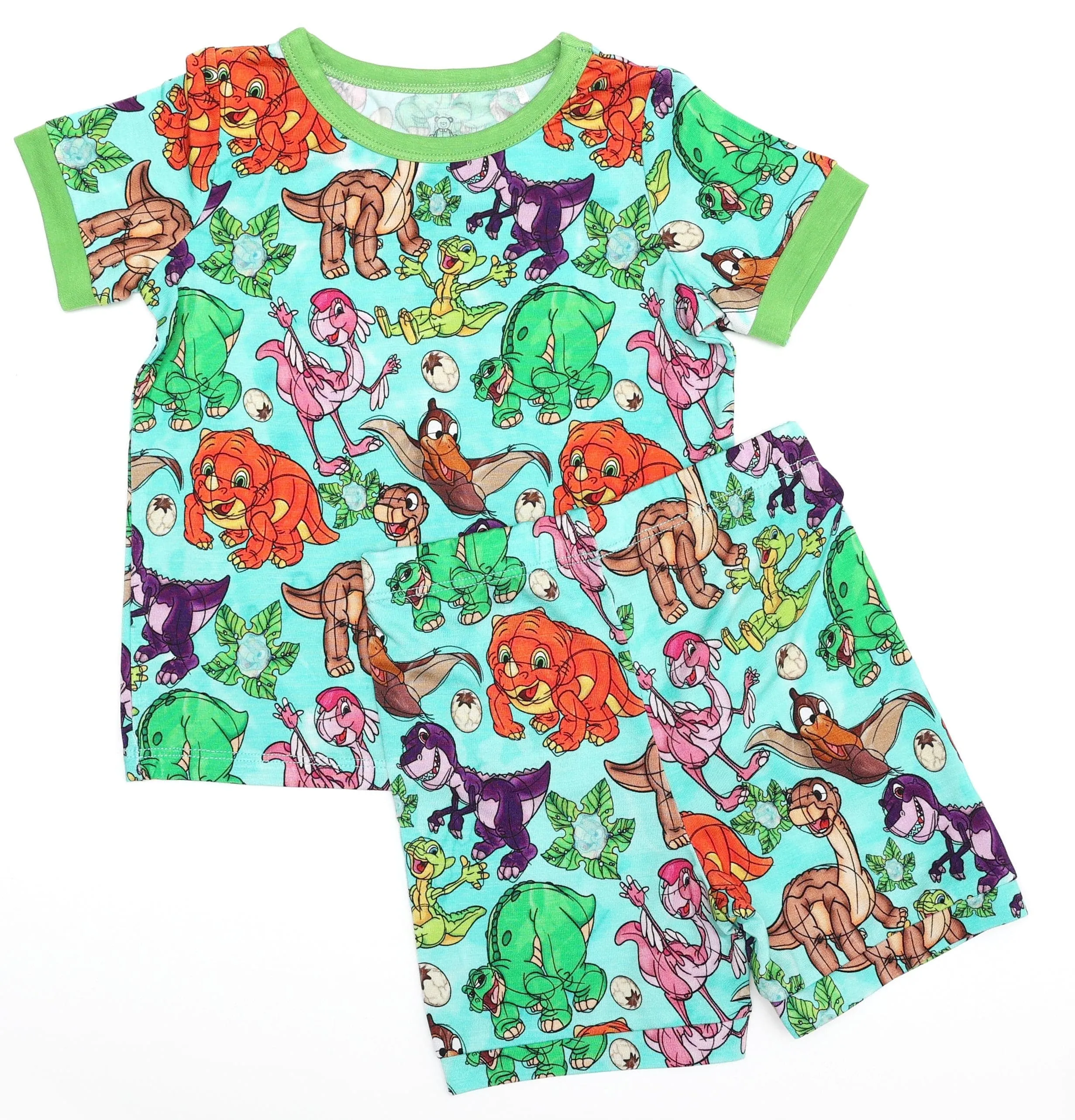 Beautifully Bold Little Dino - Bamboo Short Sleeve Short Lounge Set