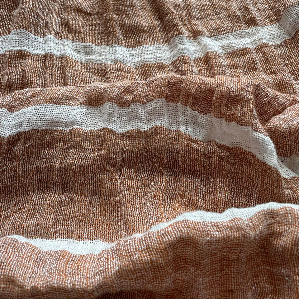 Bella Box Top | Rust & White Stripes