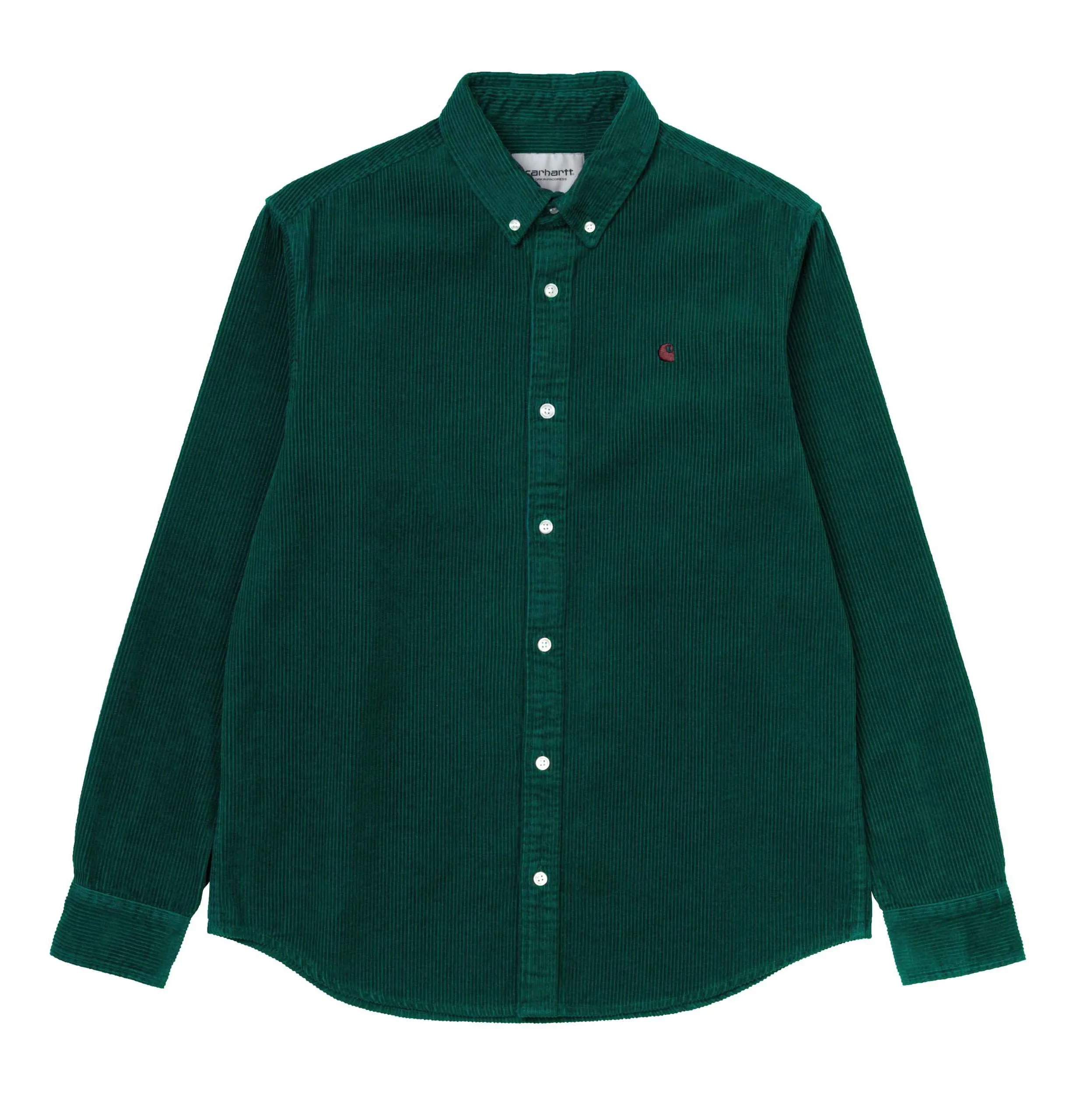 Carhartt WIP L/S Madison Cord Shirt – Dark Fir/Merlot