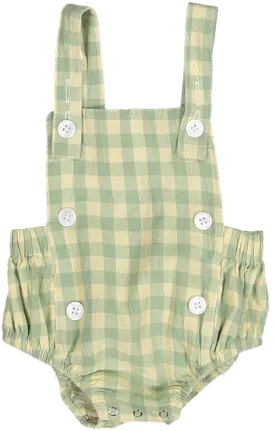 D23138-GINGHAM BABY ROMPER-Cloud Check