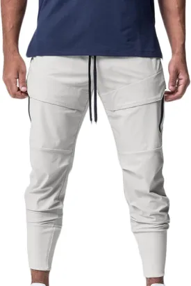 Dademeo Quick-Drying Hiking Pants Men's Slim Fit Straight Leg Drawstring Solid Training Pants Fitness Workout Joggers Pants