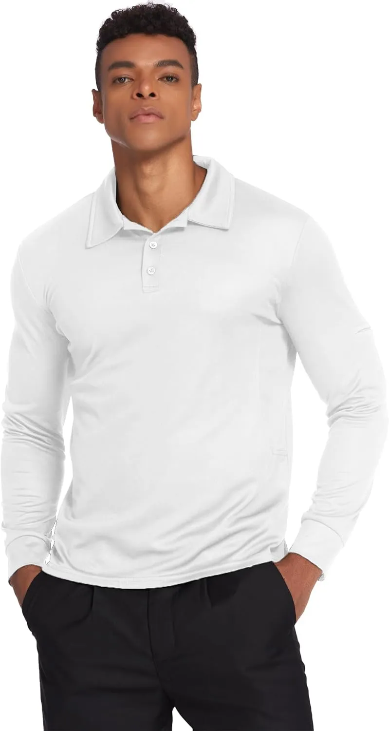Deyeek Men's Polo Shirts Long Sleeve Golf Polo Shirts for Men Quick Dry UPF 50  Sun Protection Polos Casual Collared Shirts