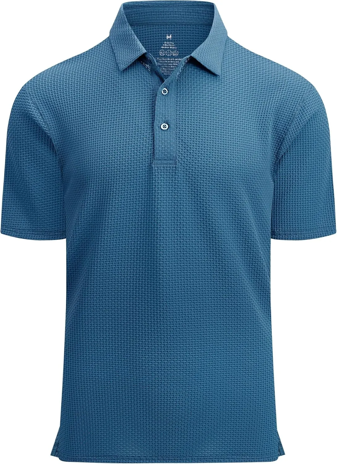 Esabel.C Bubble Men's Polo Shirts Short Sleeve Stretch Casual Jacquard Collared Golf Polo Shirts for Men