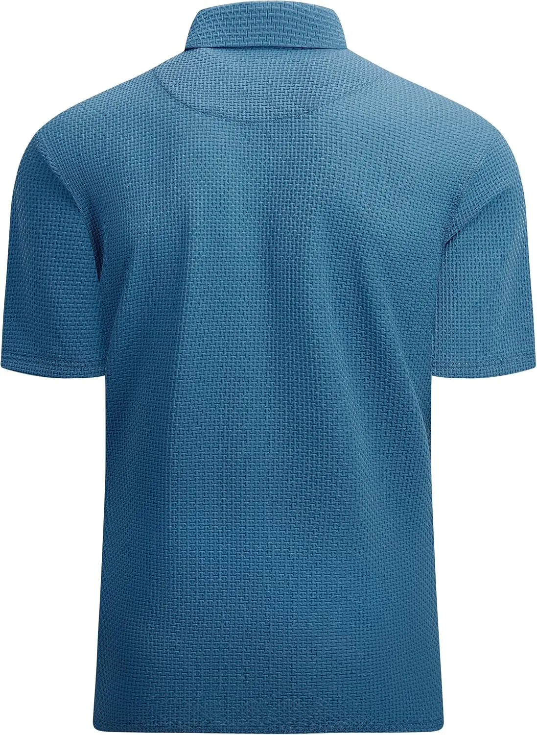 Esabel.C Bubble Men's Polo Shirts Short Sleeve Stretch Casual Jacquard Collared Golf Polo Shirts for Men