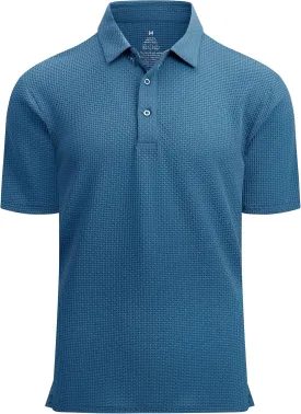 Esabel.C Bubble Men's Polo Shirts Short Sleeve Stretch Casual Jacquard Collared Golf Polo Shirts for Men