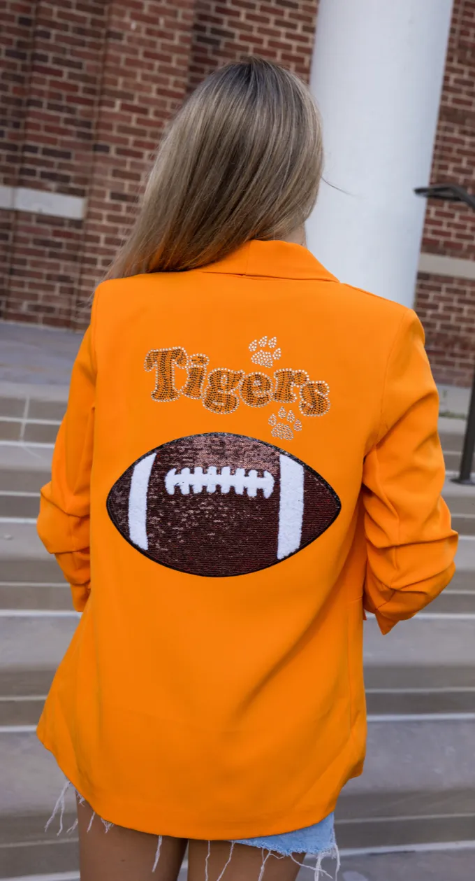 Game Day Blazer, Ruched Orange, Tigers Football
