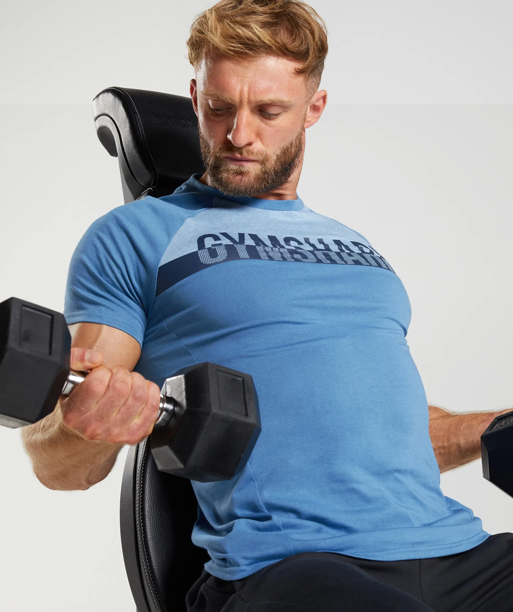Gymshark Bold React T-Shirt - Coastal Blue