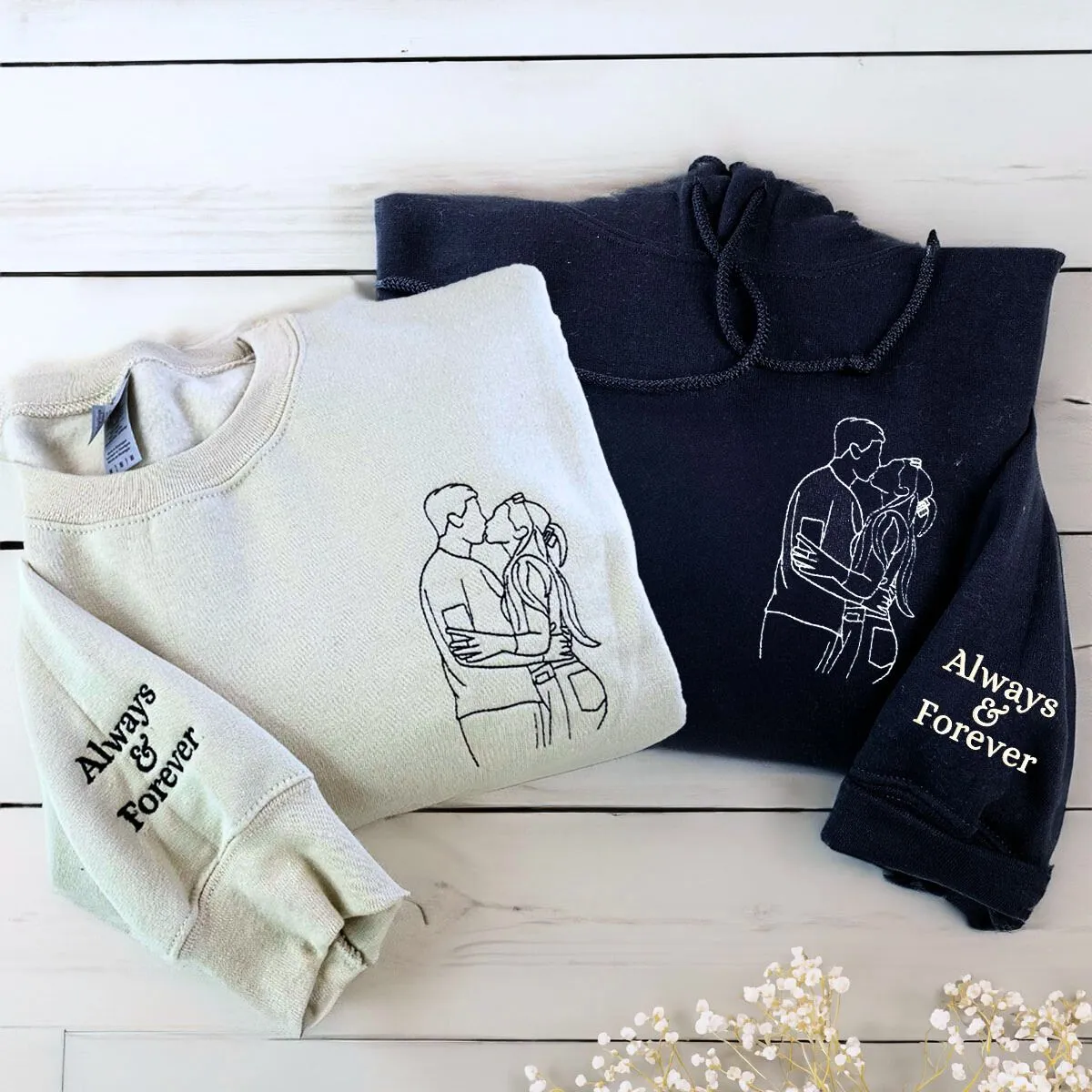 His & Hers Multi-pack: Embroidered Crewneck Sweatshirts & Hoodies