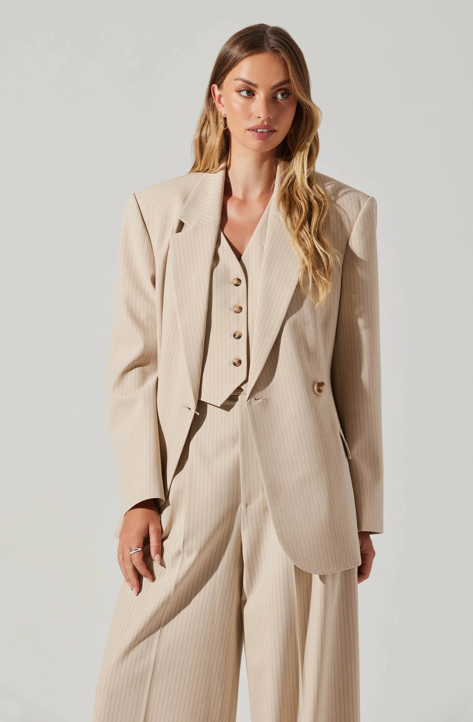 Kindra Oversized Pinstripe Blazer