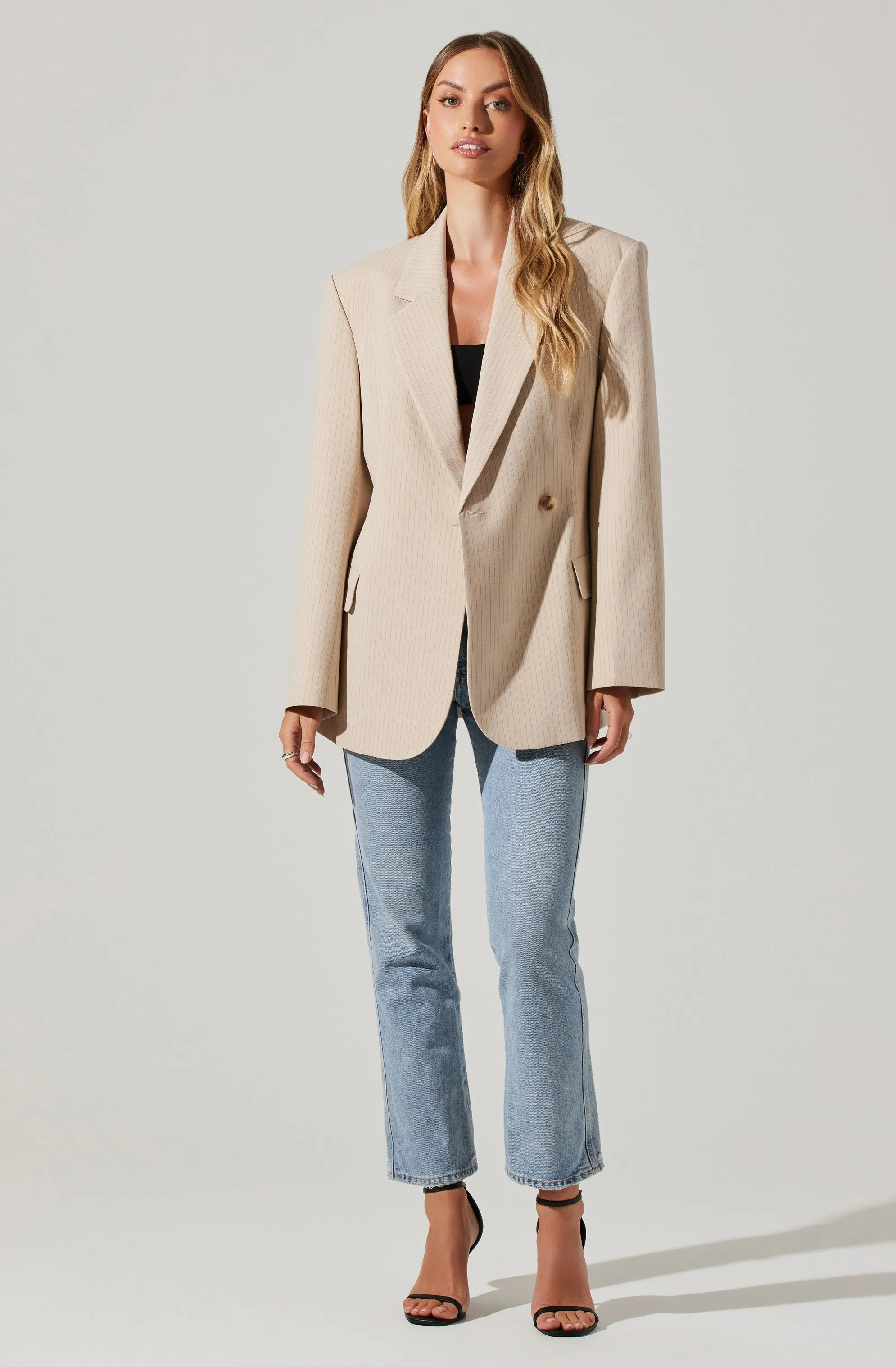 Kindra Oversized Pinstripe Blazer