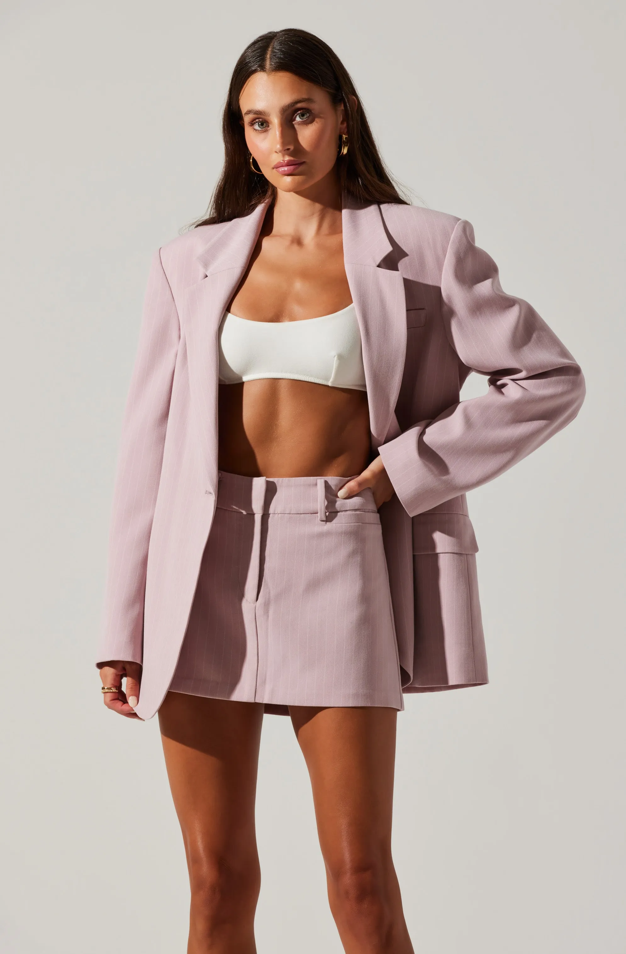 Kindra Oversized Pinstripe Blazer