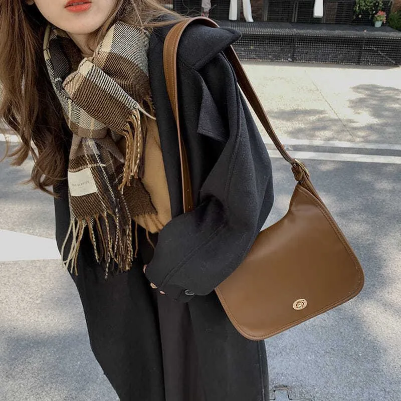 Lapel Loose Fit Pocket Woolen Overcoat