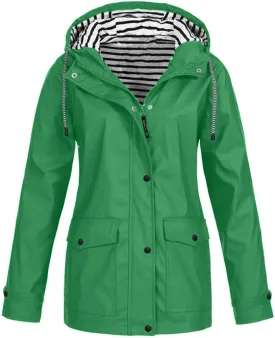 maisdgop Raincoats for Women Waterproof Long Hooded Trench Coats Winter Fall Travel Hiking Windbreaker Outerwear With Hooded