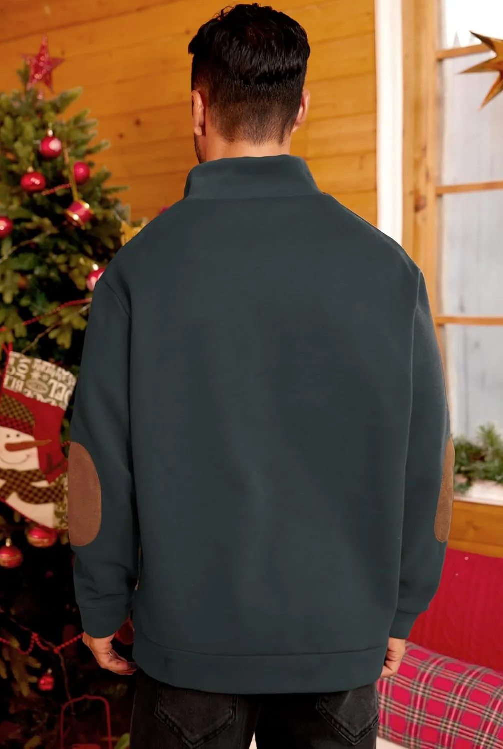Mens Corduroy Fleece Lined Sweatshirts Long Sleeve Heavyweight Casual Button Pullover (S-XXL)