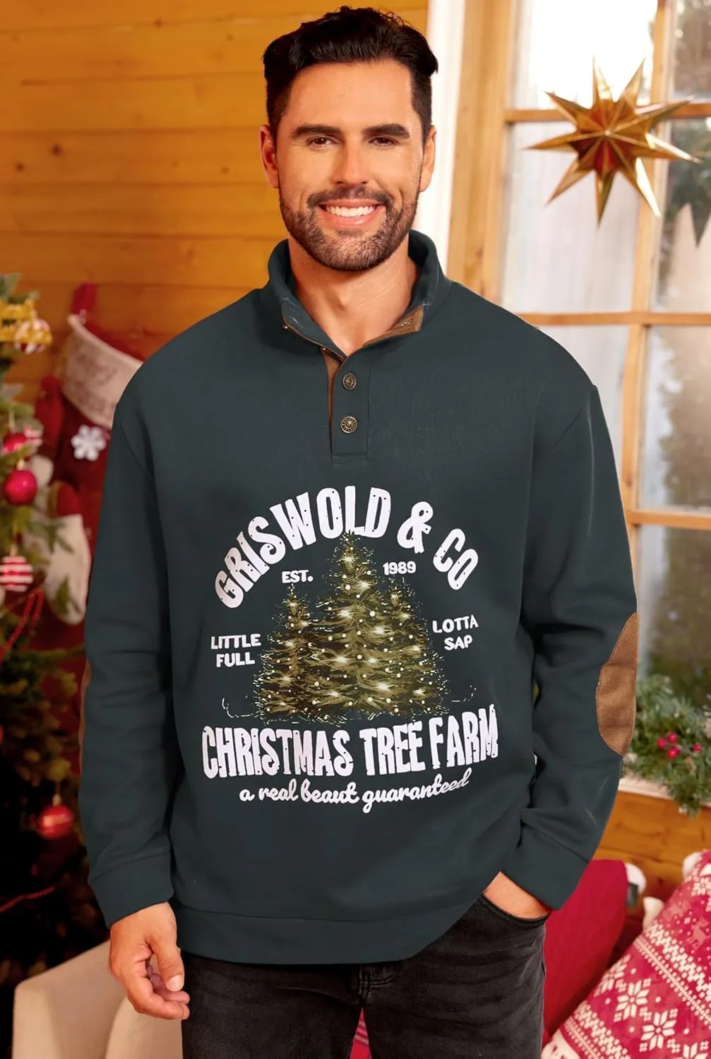 Mens Corduroy Fleece Lined Sweatshirts Long Sleeve Heavyweight Casual Button Pullover (S-XXL)