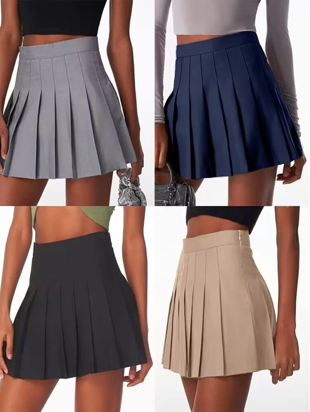 Pleated Mini Skirt High Waisted Tennis Skirts Skorts for Women Girls School Uniform Dress Cheer Skirt with Shorts,2T-4XL