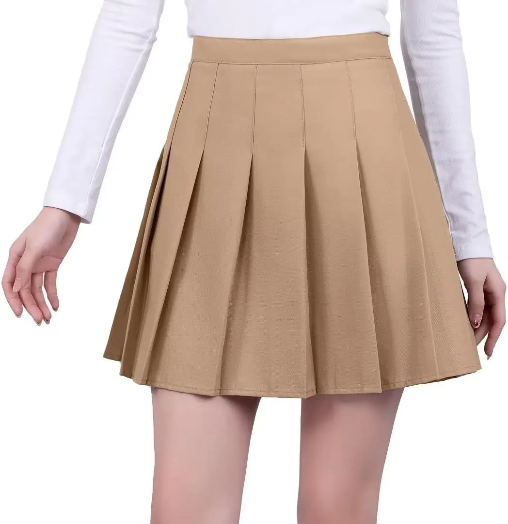 Pleated Mini Skirt High Waisted Tennis Skirts Skorts for Women Girls School Uniform Dress Cheer Skirt with Shorts,2T-4XL