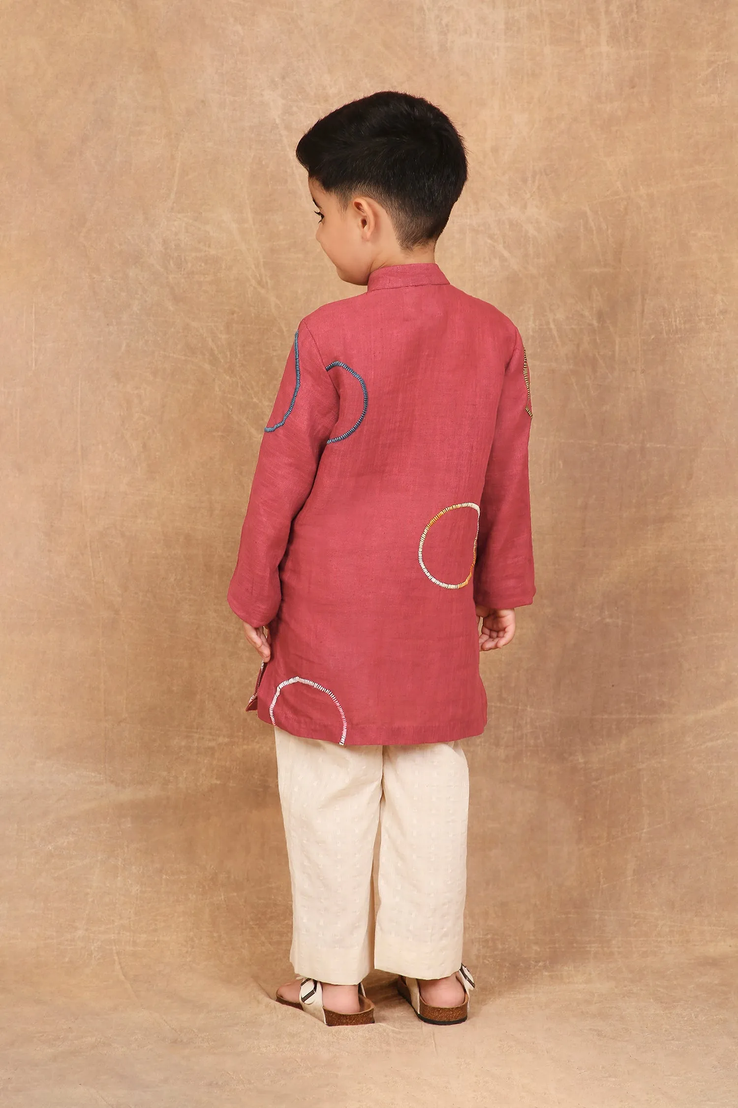 Rainbow earthy red kurta