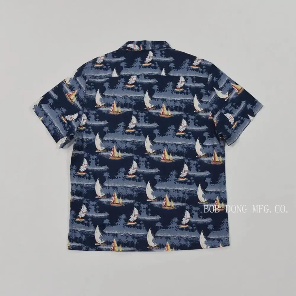 Sailboats Aloha Hawaii Casual Men Holiday Hawaiian Shirts