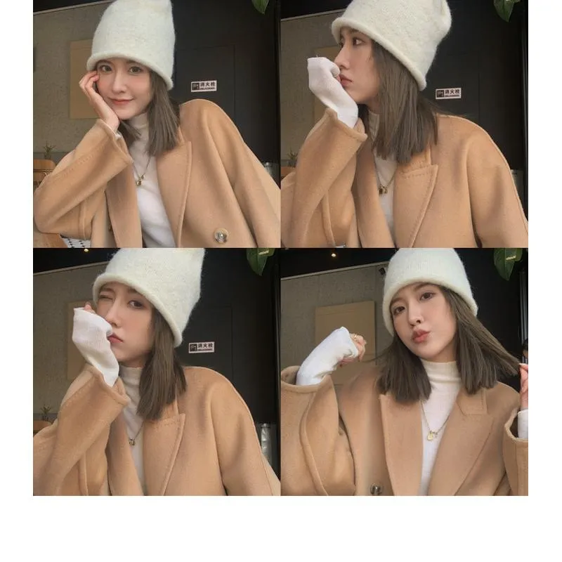 Slimming Belted Knee-Length Loose Fit Versatile Overcoat