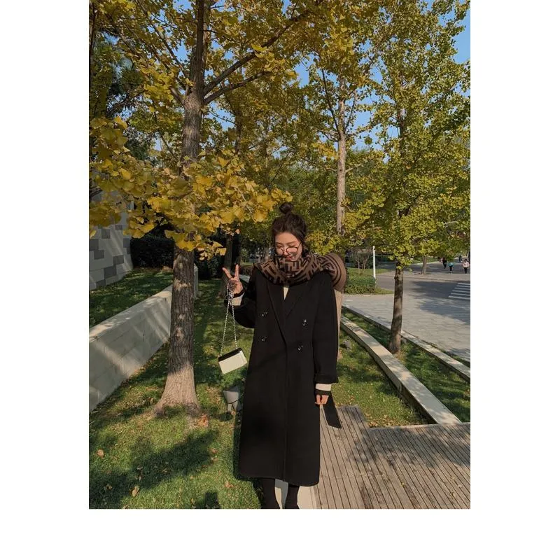 Slimming Belted Knee-Length Loose Fit Versatile Overcoat