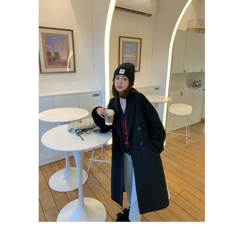 Slimming Belted Knee-Length Loose Fit Versatile Overcoat