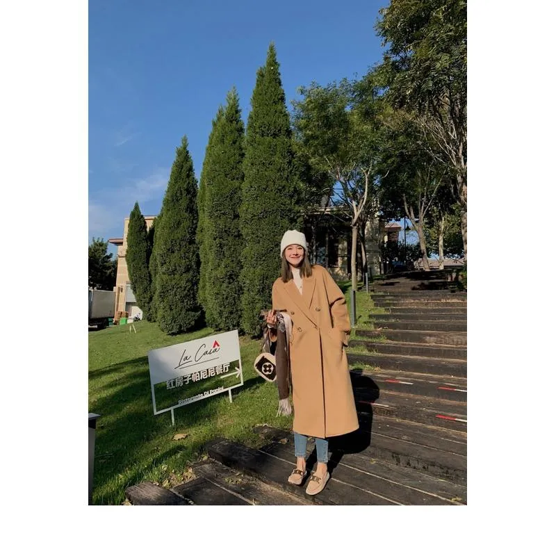 Slimming Belted Knee-Length Loose Fit Versatile Overcoat