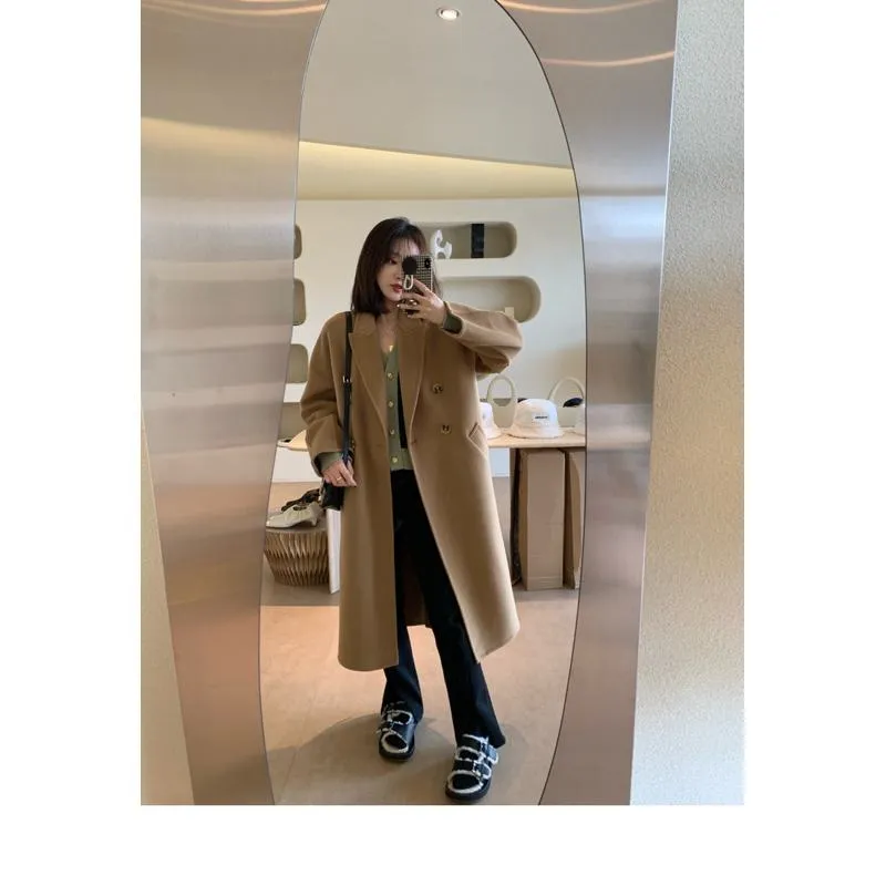 Slimming Belted Knee-Length Loose Fit Versatile Overcoat