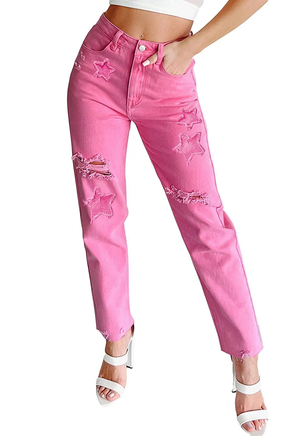 Star Pink Straight Leg Denim