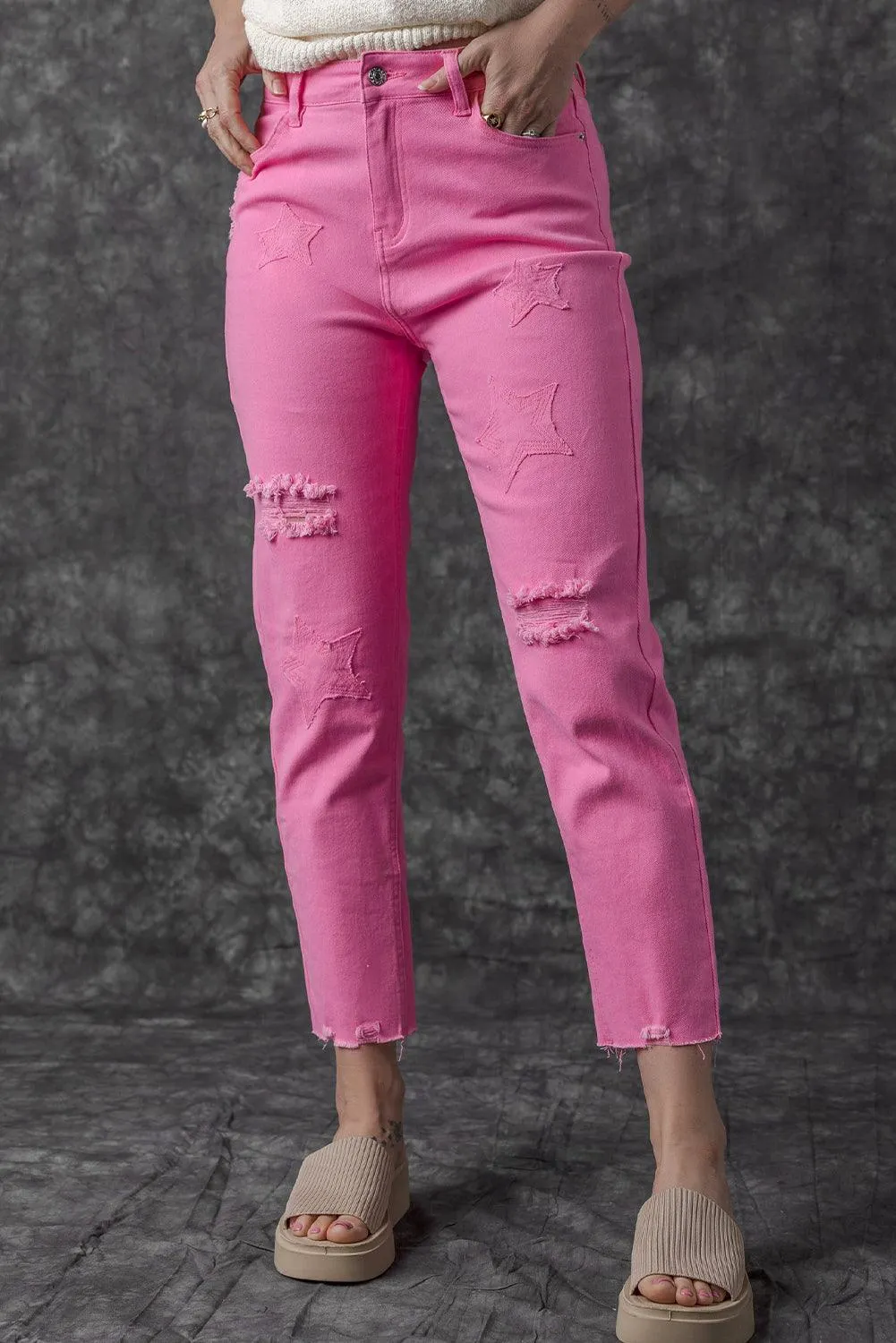 Star Pink Straight Leg Denim
