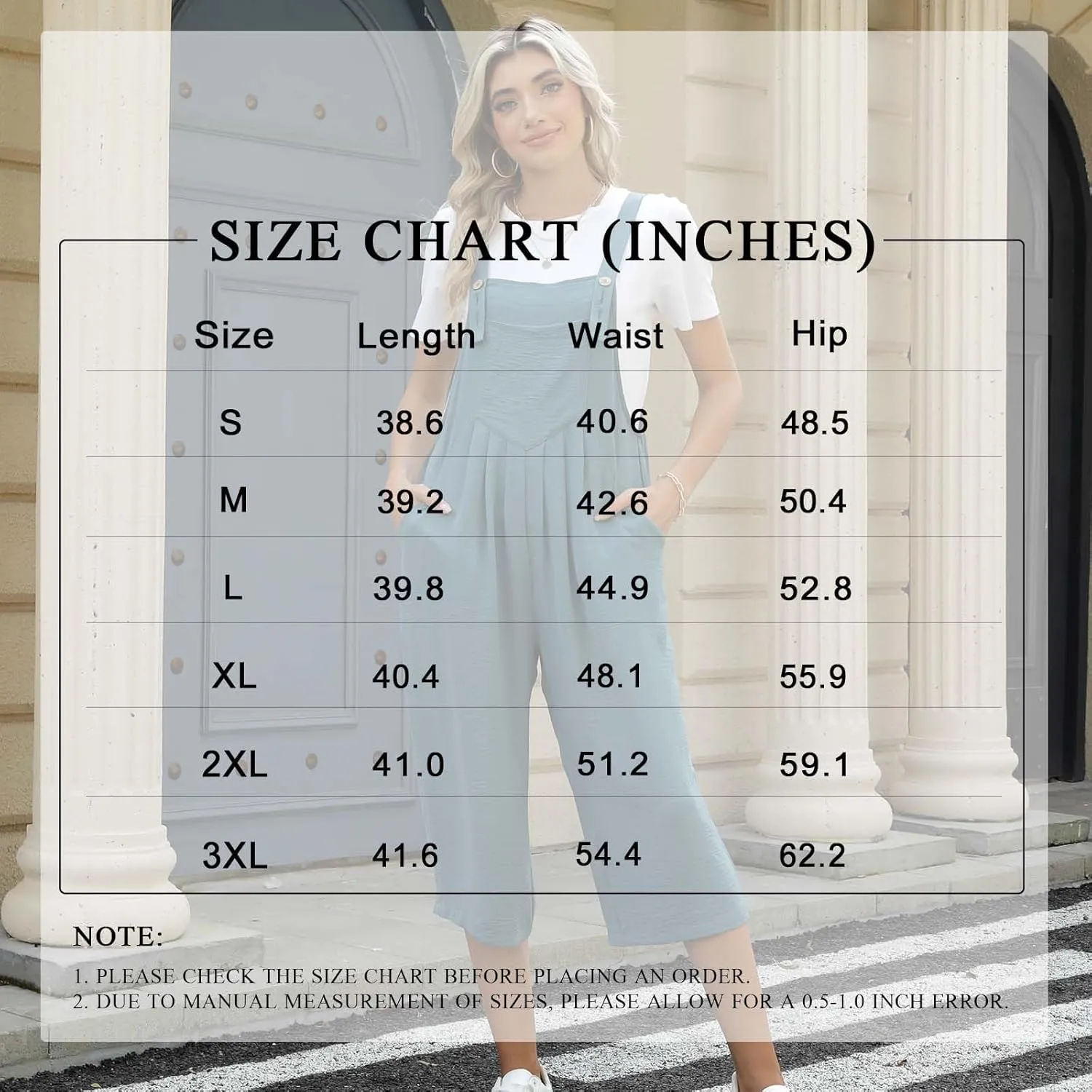 TAOHUADAO Womens Adjustable Jumpsuits Casual Wide Leg Overalls Summer Boho Sleeveless Loose Rompers with Pocket