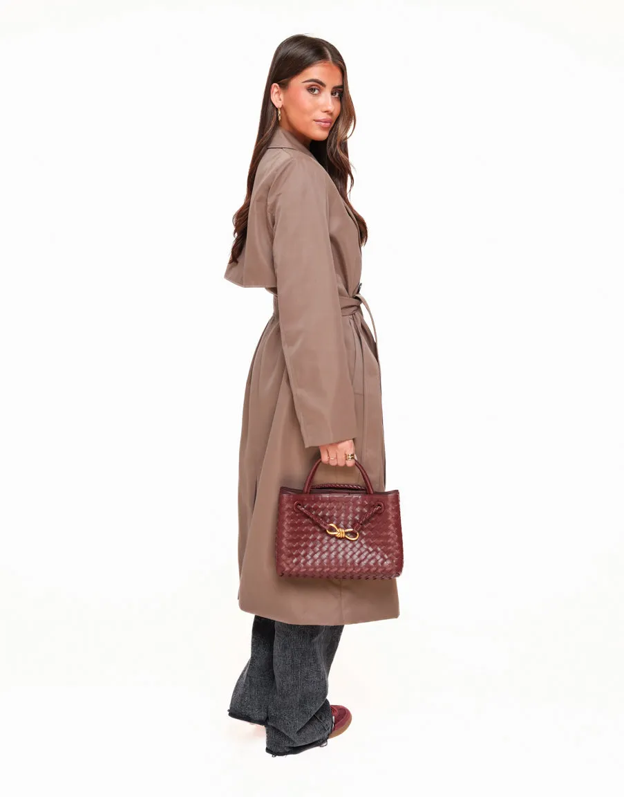 Taupe Lange Trench - Jas