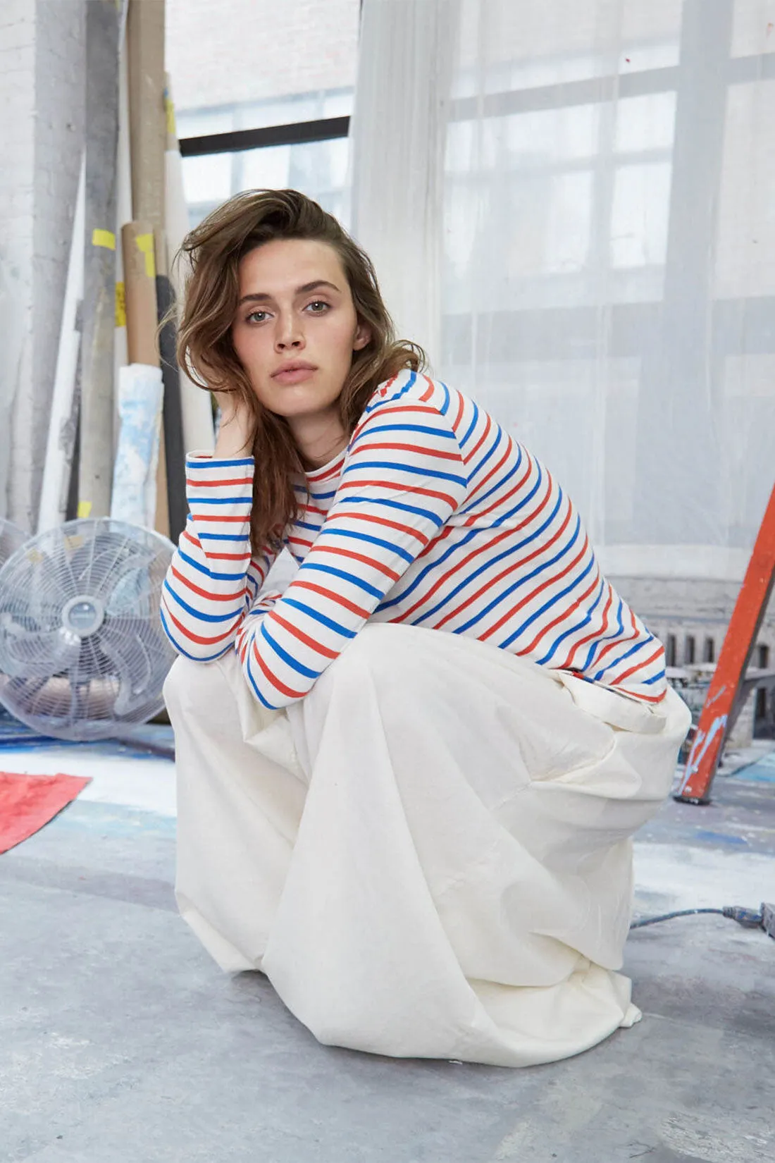 The Modern Long - White/True Blue/Poppy