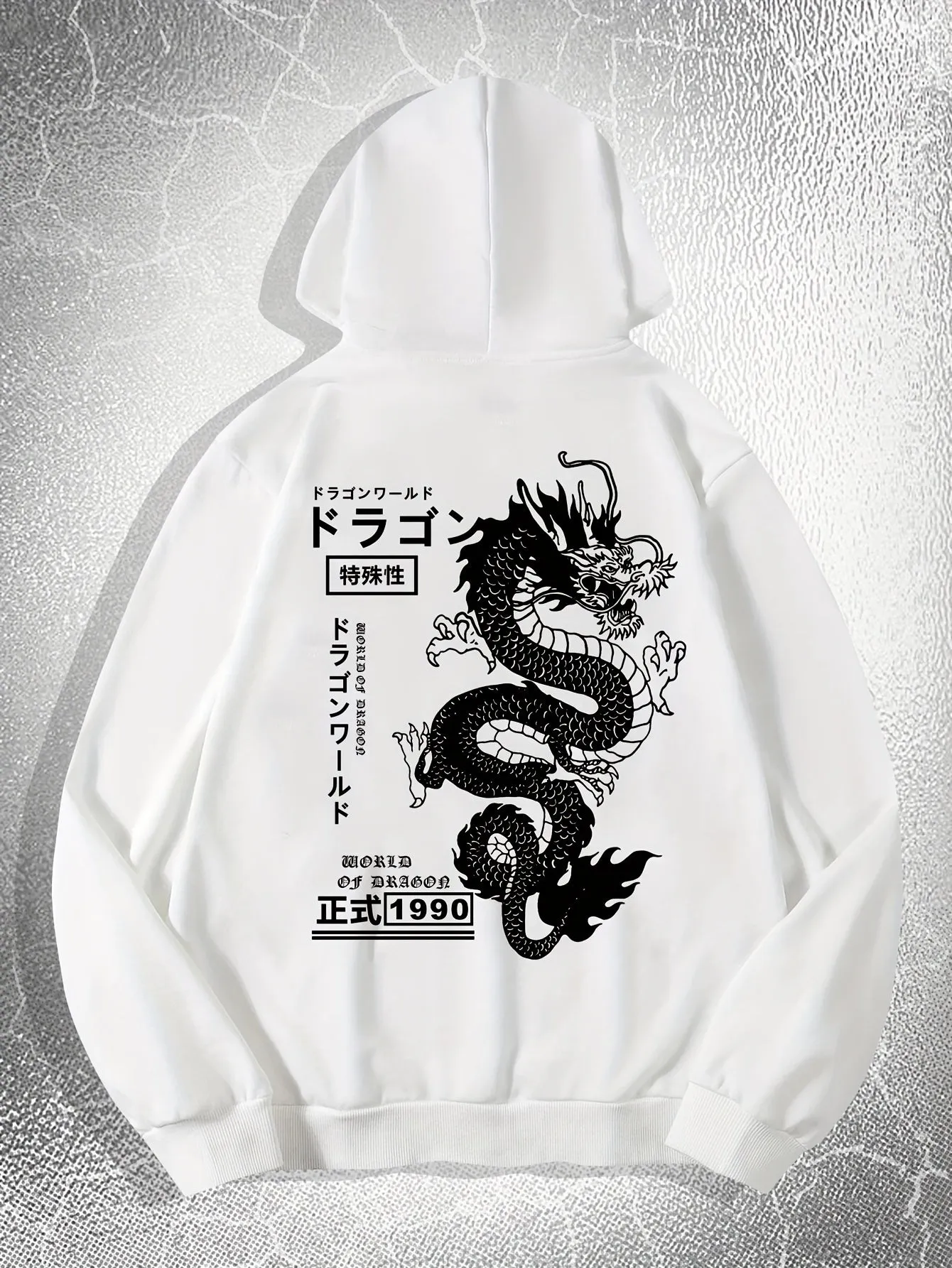 Ultimate Mens Dragon Print Hoodie with Drawstring Pocket  Casual Perfection