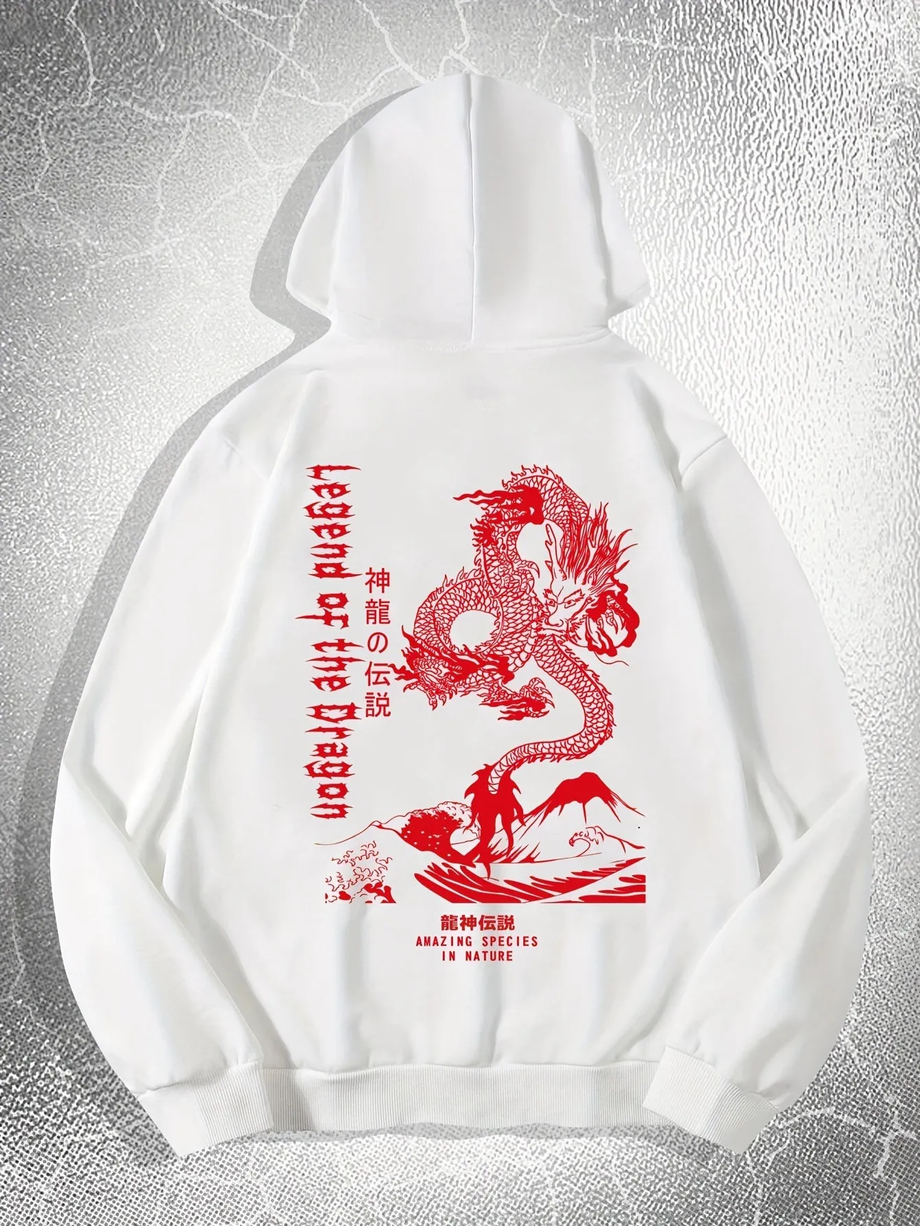 Ultimate Mens Dragon Print Hoodie with Drawstring Pocket  Casual Perfection