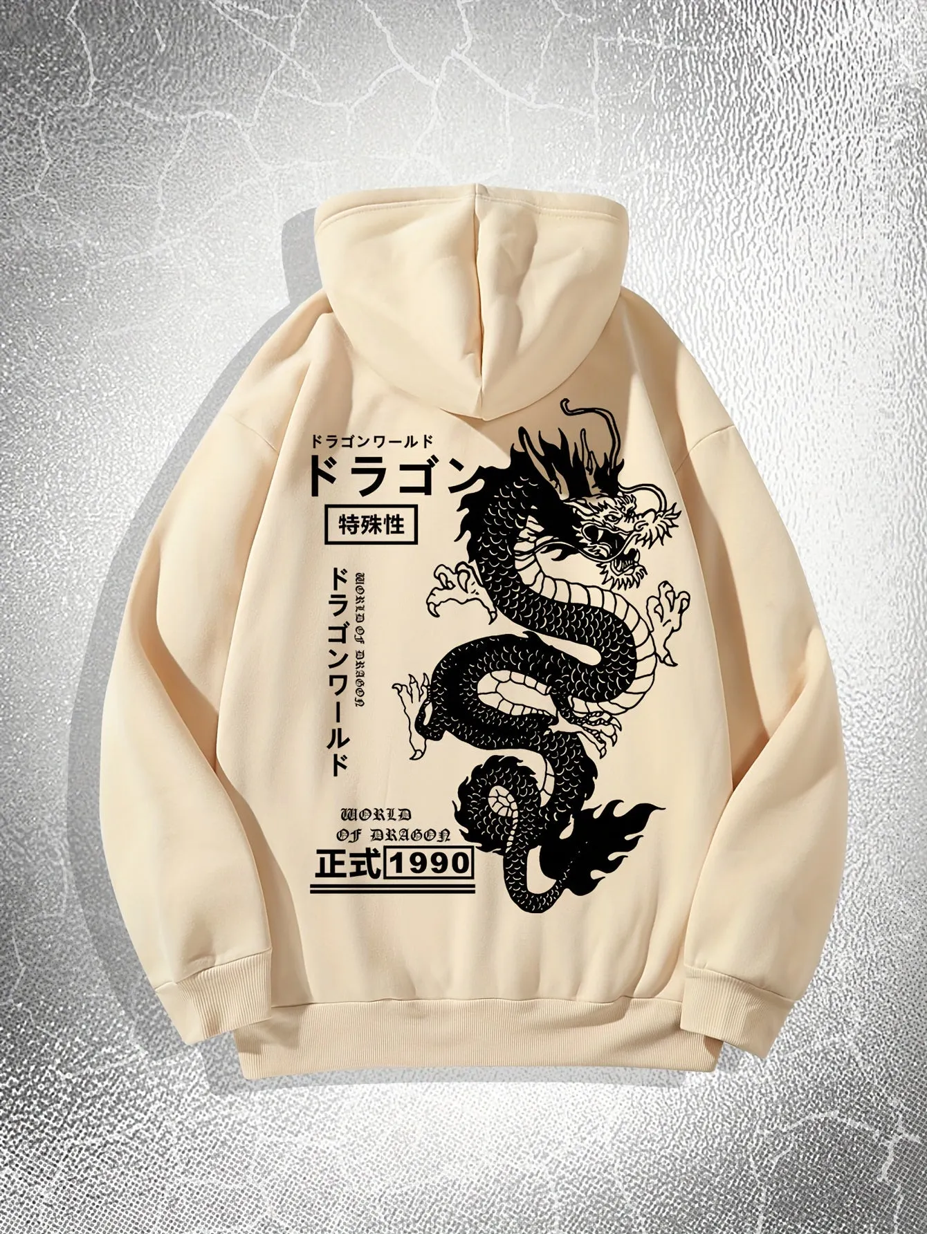 Ultimate Mens Dragon Print Hoodie with Drawstring Pocket  Casual Perfection