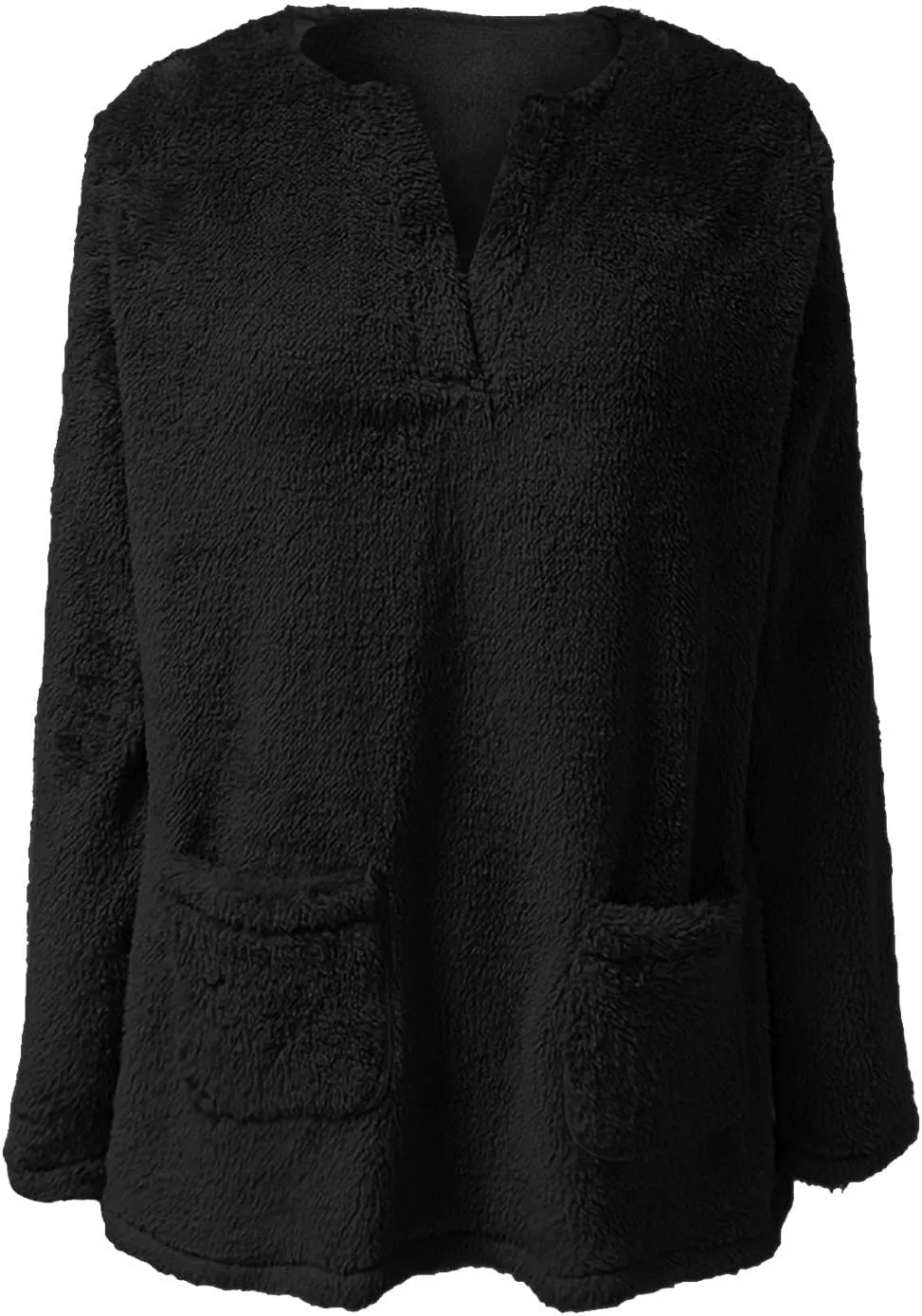 Womens Fleece Jacket Casual Long Sleeve Cropped Sherpa Button Down Fuzzy Warm Coats Fall Outerwear With Pockets