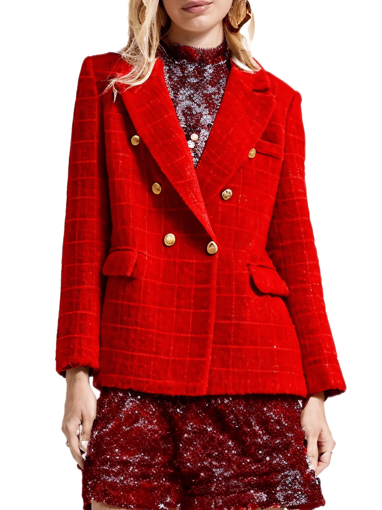 Women's New Fashion Vintage Style Women's Coarse Textile Blazers