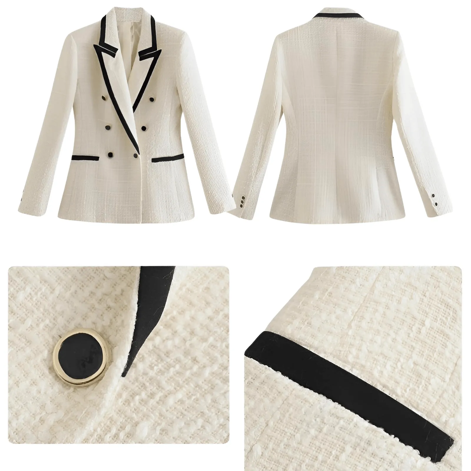 Women's New Fashion Vintage Style Women's Coarse Textile Blazers