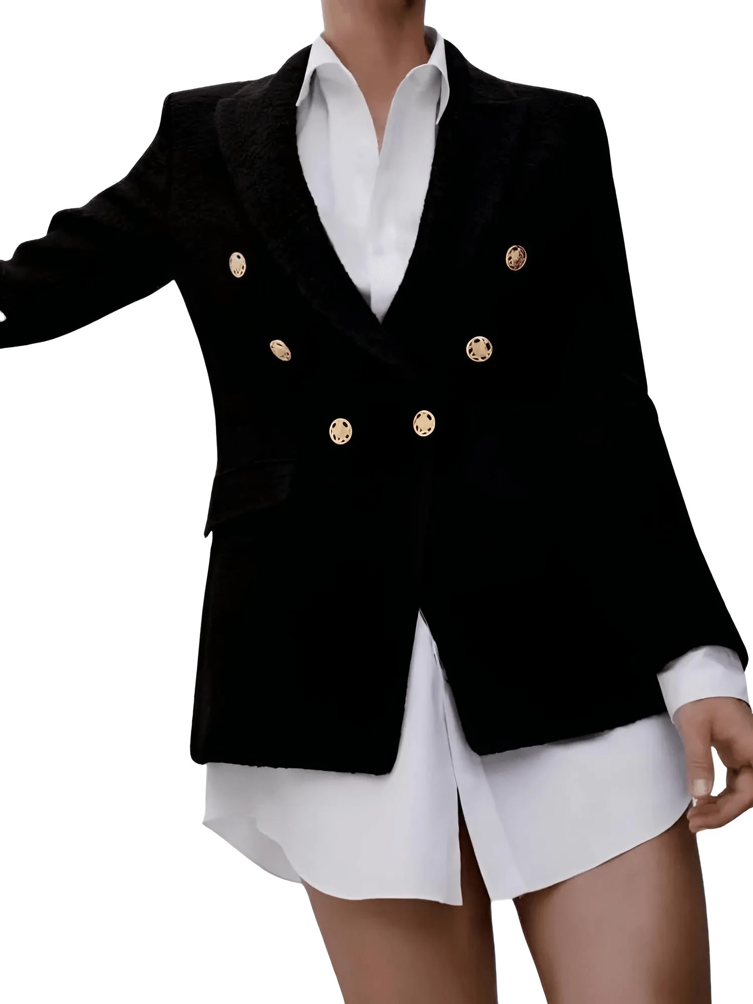 Women's New Fashion Vintage Style Women's Coarse Textile Blazers