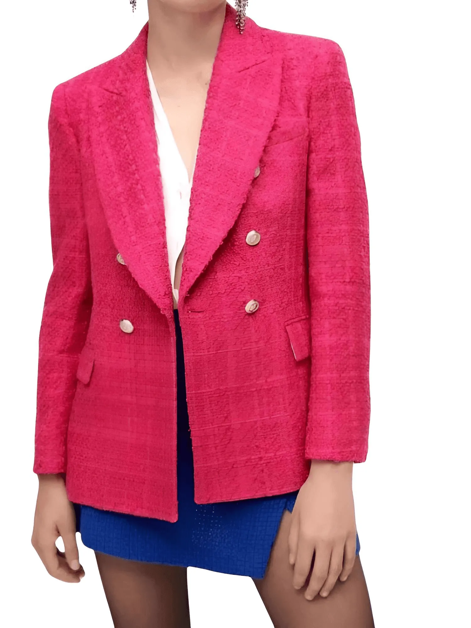 Women's New Fashion Vintage Style Women's Coarse Textile Blazers