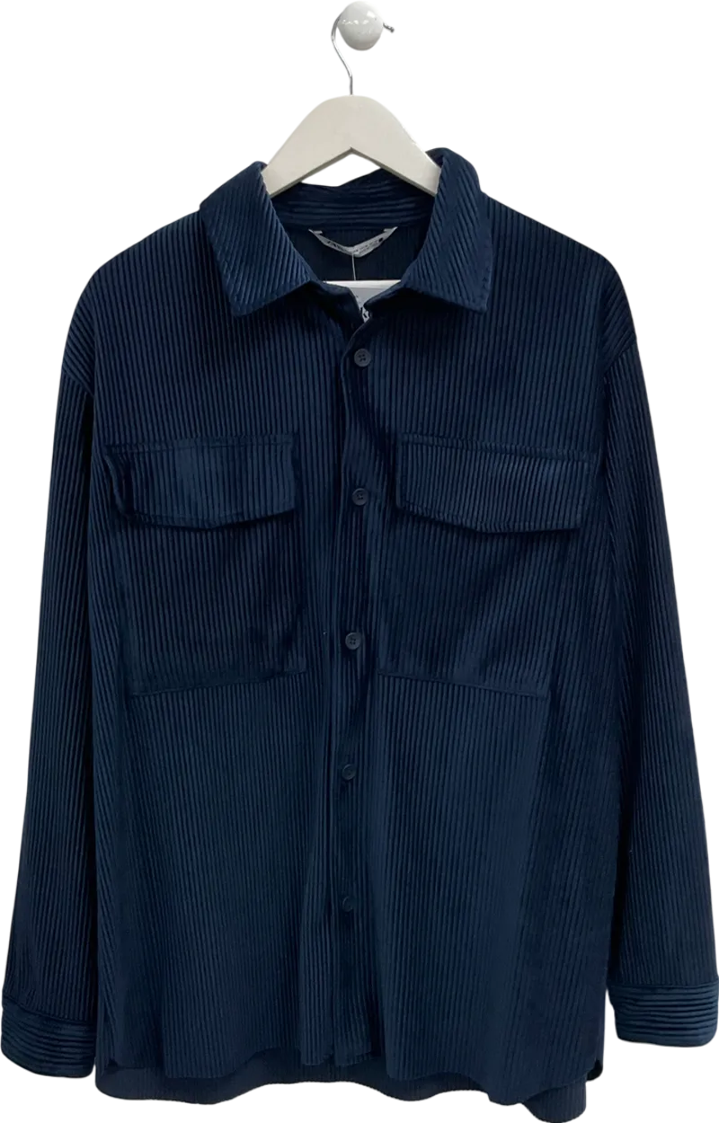 ZARA Blue Corduroy Shirt UK M