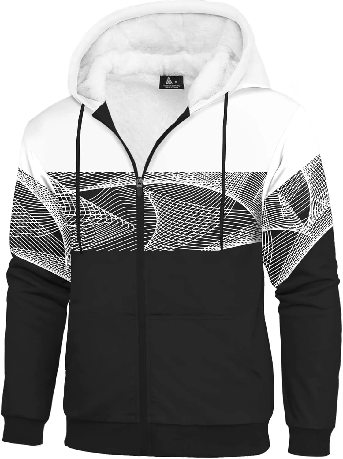 ZITY Men's Zip Up Hoodie Heavyweight Winter Sweatshirt Fleece Sherpa Lined Warm Jacket
