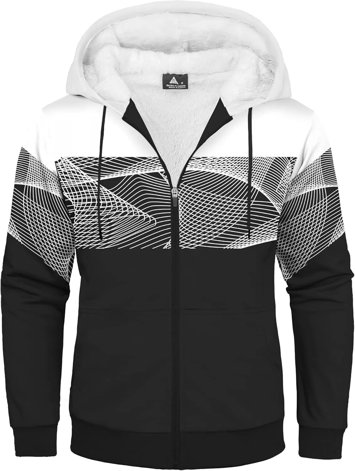 ZITY Men's Zip Up Hoodie Heavyweight Winter Sweatshirt Fleece Sherpa Lined Warm Jacket